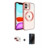 MARSİLYAN™- iPhone 11 Kılıf Nova Işık Özel Seri - Siyah 3D Antistatik Hayalet Cam Ekran Koruyucu + Pers Alüminyum Kamera Lens - KI