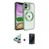 MARSİLYAN™- iPhone 11 Kılıf Nova Işık Özel Seri - Siyah 3D Antistatik Hayalet Cam Ekran Koruyucu + Raze Metal Kamera Lens - KI