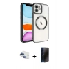 MARSİLYAN™- iPhone 11 Kılıf Nova Işık Özel Seri - Siyah 3D Antistatik Hayalet Cam Ekran Koruyucu + Pers Alüminyum Kamera Lens - LT
