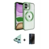 MARSİLYAN™- iPhone 11 Kılıf Nova Işık Özel Seri - Siyah 3D Antistatik Hayalet Cam Ekran Koruyucu + Raze Metal Kamera Lens - MI