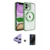 MARSİLYAN™- iPhone 11 Kılıf Nova Işık Özel Seri - Siyah 3D Antistatik Hayalet Cam Ekran Koruyucu + Raze Metal Kamera Lens - MR