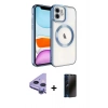 MARSİLYAN™- iPhone 11 Kılıf Nova Işık Özel Seri - Siyah 3D Antistatik Hayalet Cam Ekran Koruyucu + Raze Metal Kamera Lens - MR