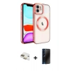 MARSİLYAN™- iPhone 11 Kılıf Nova Işık Özel Seri - Siyah 3D Antistatik Hayalet Cam Ekran Koruyucu + Pers Alüminyum Kamera Lens - GD