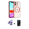 MARSİLYAN™- iPhone 11 Kılıf Nova Işık Özel Seri - Siyah 3D Antistatik Hayalet Cam Ekran Koruyucu + Raze Metal Kamera Lens - MR
