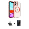 MARSİLYAN™- iPhone 11 Kılıf Nova Işık Özel Seri - Siyah 3D Antistatik Hayalet Cam Ekran Koruyucu + Şeffaf Kamera Lens Koruma Cam