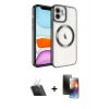 MARSİLYAN™- iPhone 11 Kılıf Nova Işık Özel Seri - Siyah 3D Antistatik Mat Seramik Nano Ekran Koruyucu + Kamera Lens Koruma Cam - SF