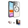 MARSİLYAN™- iPhone 11 Kılıf Nova Işık Özel Seri - Siyah 3D Antistatik Mat Seramik Nano Ekran Koruyucu + Pers Alüminyum Kamera Lens - KI