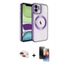 MARSİLYAN™- iPhone 11 Kılıf Nova Işık Özel Seri - Siyah 3D Antistatik Mat Seramik Nano Ekran Koruyucu + Pers Alüminyum Kamera Lens - KI