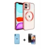 MARSİLYAN™- iPhone 11 Kılıf Nova Işık Özel Seri - Siyah 3D Antistatik Mat Seramik Nano Ekran Koruyucu + Neon Fosforlu Kamera Lens - MI