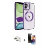MARSİLYAN™- iPhone 11 Kılıf Nova Işık Özel Seri - Siyah 3D Antistatik Mat Seramik Nano Ekran Koruyucu + Pers Alüminyum Kamera Lens - GD