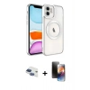 MARSİLYAN™- iPhone 11 Kılıf Nova Işık Özel Seri - Siyah 3D Antistatik Mat Seramik Nano Ekran Koruyucu + Pers Alüminyum Kamera Lens - LT