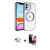 MARSİLYAN™- iPhone 11 Kılıf Nova Işık Özel Seri - Siyah 3D Antistatik Mat Seramik Nano Ekran Koruyucu + Pers Alüminyum Kamera Lens - YL