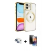 MARSİLYAN™- iPhone 11 Kılıf Nova Işık Özel Seri - Siyah 3D Antistatik Mat Seramik Nano Ekran Koruyucu + Pers Alüminyum Kamera Lens - LT