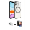 MARSİLYAN™- iPhone 11 Kılıf Nova Işık Özel Seri - Siyah 3D Antistatik Mat Seramik Nano Ekran Koruyucu + Pers Alüminyum Kamera Lens - YL