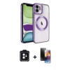 MARSİLYAN™- iPhone 11 Kılıf Nova Işık Özel Seri - Siyah 3D Antistatik Mat Seramik Nano Ekran Koruyucu + PVD Metal Kamera Lens - SH