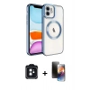 MARSİLYAN™- iPhone 11 Kılıf Nova Işık Özel Seri - Siyah 3D Antistatik Mat Seramik Nano Ekran Koruyucu + PVD Metal Kamera Lens - SH