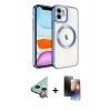 MARSİLYAN™- iPhone 11 Kılıf Nova Işık Özel Seri - Siyah 3D Antistatik Mat Seramik Nano Ekran Koruyucu + Raze Metal Kamera Lens - KI