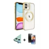 MARSİLYAN™- iPhone 11 Kılıf Nova Işık Özel Seri - Siyah 3D Antistatik Mat Seramik Nano Ekran Koruyucu + Raze Metal Kamera Lens - MI