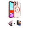 MARSİLYAN™- iPhone 11 Kılıf Nova Işık Özel Seri - Siyah 3D Antistatik Mat Seramik Nano Ekran Koruyucu + Raze Metal Kamera Lens - SH