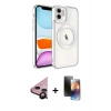 MARSİLYAN™- iPhone 11 Kılıf Nova Işık Özel Seri - Siyah 3D Antistatik Mat Seramik Nano Ekran Koruyucu + Raze Metal Kamera Lens - SH