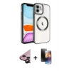 MARSİLYAN™- iPhone 11 Kılıf Nova Işık Özel Seri - Siyah 3D Antistatik Mat Seramik Nano Ekran Koruyucu + Raze Metal Kamera Lens - SH
