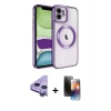 MARSİLYAN™- iPhone 11 Kılıf Nova Işık Özel Seri - Siyah 3D Antistatik Mat Seramik Nano Ekran Koruyucu + Raze Metal Kamera Lens - MR