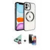 MARSİLYAN™- iPhone 11 Kılıf Nova Işık Özel Seri - Siyah 3D Antistatik Mat Seramik Nano Ekran Koruyucu + Raze Metal Kamera Lens - KI