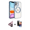 MARSİLYAN™- iPhone 11 Kılıf Nova Işık Özel Seri - Siyah 3D Antistatik Mat Seramik Nano Ekran Koruyucu + Raze Metal Kamera Lens - SH