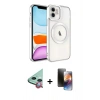 MARSİLYAN™- iPhone 11 Kılıf Nova Işık Özel Seri - Siyah 3D Antistatik Mat Seramik Nano Ekran Koruyucu + Raze Metal Kamera Lens - KI