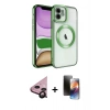 MARSİLYAN™- iPhone 11 Kılıf Nova Işık Özel Seri - Siyah 3D Antistatik Mat Seramik Nano Ekran Koruyucu + Raze Metal Kamera Lens - SH