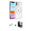 MARSİLYAN™- iPhone 11 Kılıf Nova Işık Özel Seri - Siyah 3D Antistatik Mat Seramik Nano Ekran Koruyucu + Sarı Renkli Kamera Lens Koruma Cam