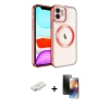 MARSİLYAN™- iPhone 11 Kılıf Nova Işık Özel Seri - Siyah 3D Antistatik Mat Seramik Nano Ekran Koruyucu + Sarı Renkli Kamera Lens Koruma Cam