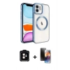 MARSİLYAN™- iPhone 11 Kılıf Nova Işık Özel Seri - Siyah 3D Antistatik Mat Seramik Nano Ekran Koruyucu + PVD Metal Kamera Lens - TU