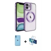 MARSİLYAN™- iPhone 11 Kılıf Nova Işık Özel Seri - Siyah 3D Antistatik Seramik Nano Ekran Koruyucu + Neon Fosforlu Kamera Lens - MI