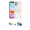 MARSİLYAN™- iPhone 11 Kılıf Nova Işık Özel Seri - Siyah 3D Antistatik Seramik Nano Ekran Koruyucu + Pers Alüminyum Kamera Lens - LT