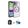 MARSİLYAN™- iPhone 11 Kılıf Nova Işık Özel Seri - Siyah 3D Antistatik Seramik Nano Ekran Koruyucu + PVD Metal Kamera Lens - MI