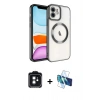 MARSİLYAN™- iPhone 11 Kılıf Nova Işık Özel Seri - Siyah 3D Antistatik Seramik Nano Ekran Koruyucu + PVD Metal Kamera Lens - SH