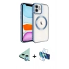 MARSİLYAN™- iPhone 11 Kılıf Nova Işık Özel Seri - Siyah 3D Antistatik Seramik Nano Ekran Koruyucu + Raze Metal Kamera Lens - MI