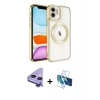 MARSİLYAN™- iPhone 11 Kılıf Nova Işık Özel Seri - Siyah 3D Antistatik Seramik Nano Ekran Koruyucu + Raze Metal Kamera Lens - MR