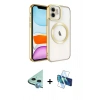 MARSİLYAN™- iPhone 11 Kılıf Nova Işık Özel Seri - Siyah 3D Antistatik Seramik Nano Ekran Koruyucu + Raze Metal Kamera Lens - MI
