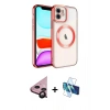 MARSİLYAN™- iPhone 11 Kılıf Nova Işık Özel Seri - Siyah 3D Antistatik Seramik Nano Ekran Koruyucu + Siyah Raze Metal Kamera Lens