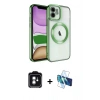 MARSİLYAN™- iPhone 11 Kılıf Nova Işık Özel Seri - Siyah 3D Antistatik Seramik Nano Ekran Koruyucu + PVD Metal Kamera Lens - YL
