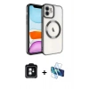 MARSİLYAN™- iPhone 11 Kılıf Nova Işık Özel Seri - Siyah 3D Antistatik Seramik Nano Ekran Koruyucu + PVD Metal Kamera Lens - YL