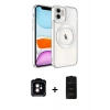 MARSİLYAN™- iPhone 11 Kılıf Nova Işık Özel Seri - Siyah 6D Antistatik Mat Seramik Hayalet Nano Ekran Koruyucu + PVD Metal Kamera Lens - TU