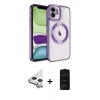 MARSİLYAN™- iPhone 11 Kılıf Nova Işık Özel Seri - Siyah 6D Antistatik Mat Seramik Hayalet Nano Ekran Koruyucu + Raze Metal Kamera Lens - GS