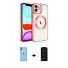 MARSİLYAN™- iPhone 11 Kılıf Nova Işık Özel Seri - Siyah 6D Antistatik Mat Seramik Hayalet Nano Ekran Koruyucu + Neon Fosforlu Kamera Lens - TU