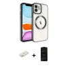 MARSİLYAN™- iPhone 11 Kılıf Nova Işık Özel Seri - Siyah 6D Antistatik Mat Seramik Hayalet Nano Ekran Koruyucu + Renkli Kamera Lens Koruma Cam - TU