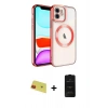 MARSİLYAN™- iPhone 11 Kılıf Nova Işık Özel Seri - Siyah 6D Antistatik Mat Seramik Hayalet Nano Ekran Koruyucu + Rainbow Kamera Lens Koruma Cam - KI