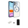 MARSİLYAN™- iPhone 11 Kılıf Nova Işık Özel Seri - Siyah 6D Antistatik Mat Seramik Hayalet Nano Ekran Koruyucu + Sarı Renkli Kamera Lens Koruma Cam
