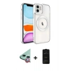 MARSİLYAN™- iPhone 11 Kılıf Nova Işık Özel Seri - Siyah 6D Antistatik Mat Seramik Hayalet Nano Ekran Koruyucu + Raze Metal Kamera Lens - KI